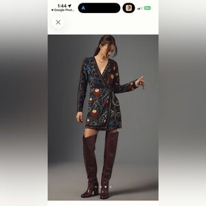 Farm Rio x Anthropologie Mixed Arabesque Scarves Wrap Mini Dress Women’s Medium